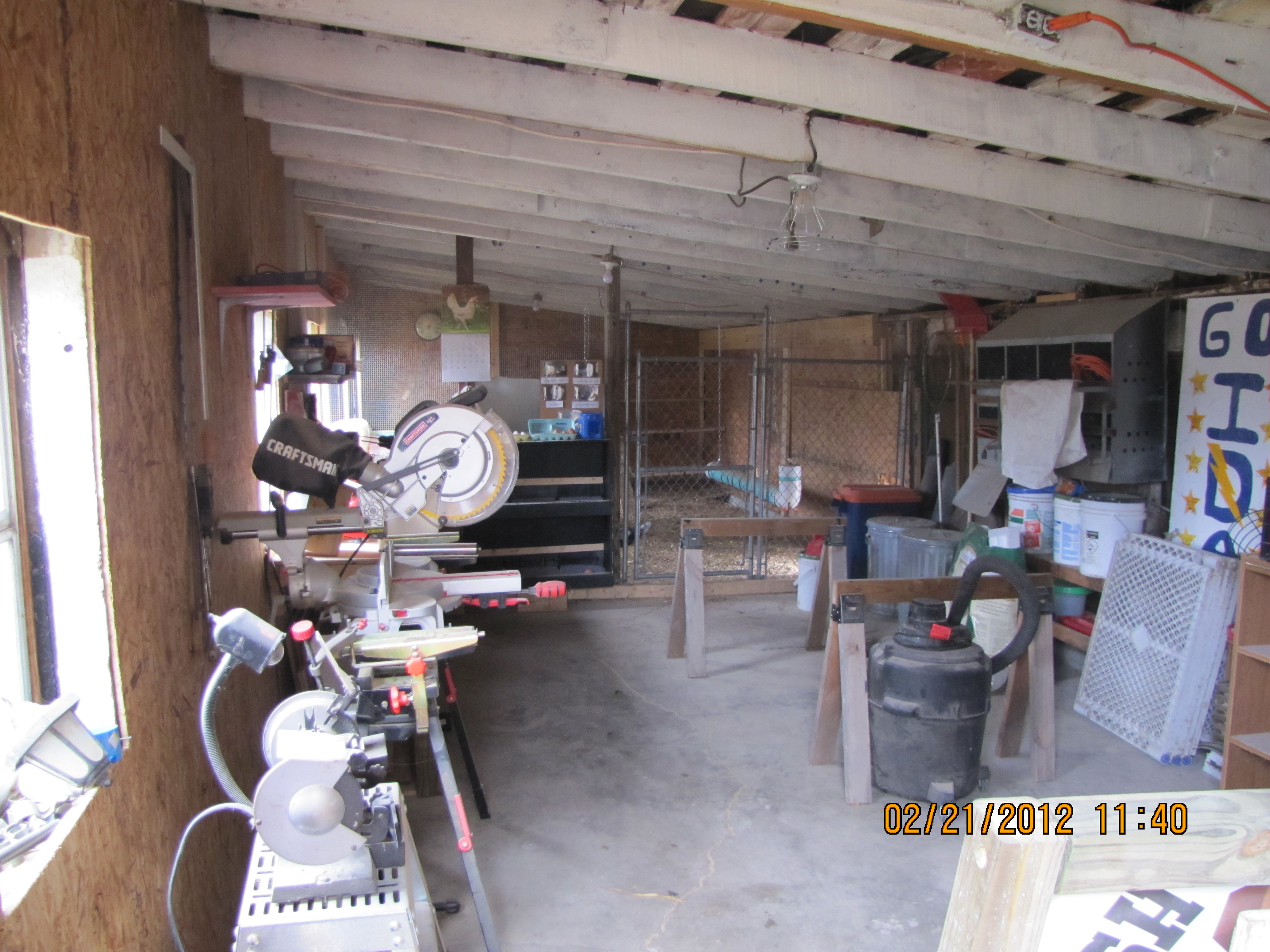 Just inside the door