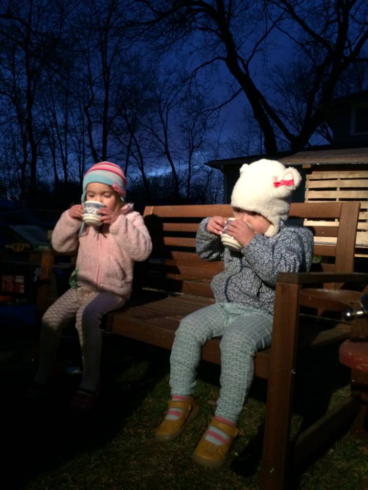 Keeping warm with hot cider and a fire during coop construction on a chilly evening. We started this project *just* in time for Daylight Savings Time to kick in - what can you do!
Nov 8 2014