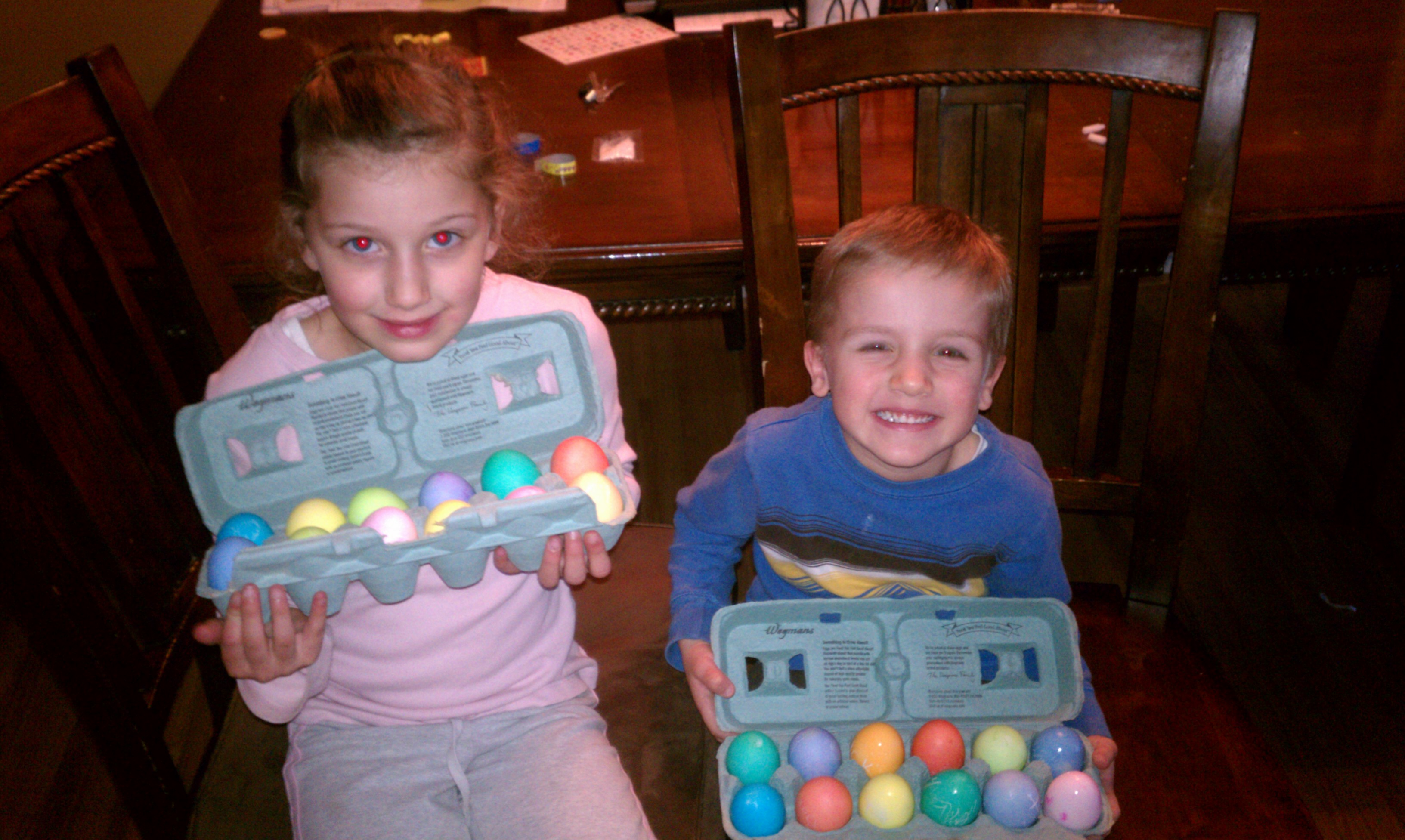 Kids with easter eggs