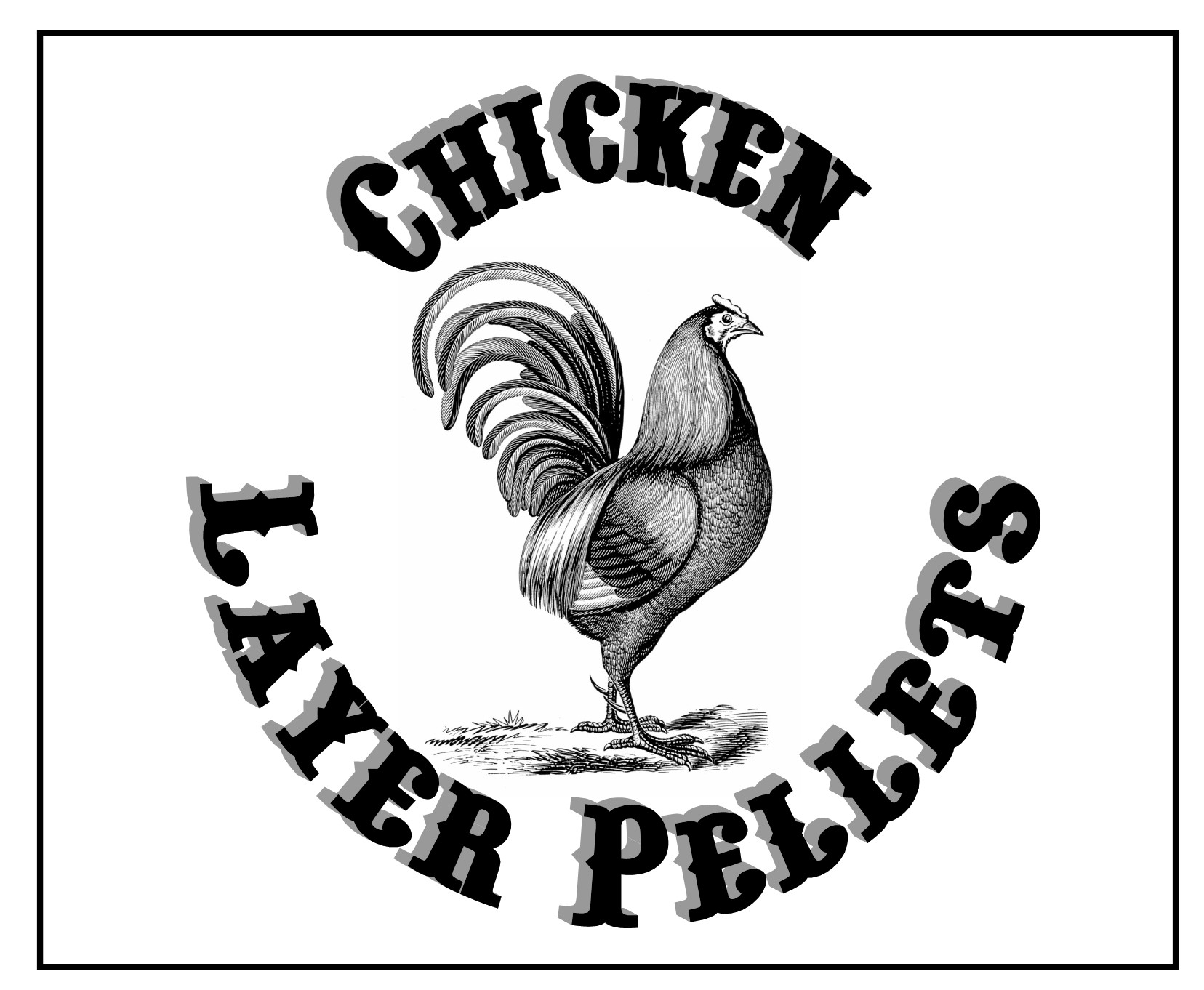 Label for the coffee cans of feed we keep inside, to make mash and for the trash can tins outside.