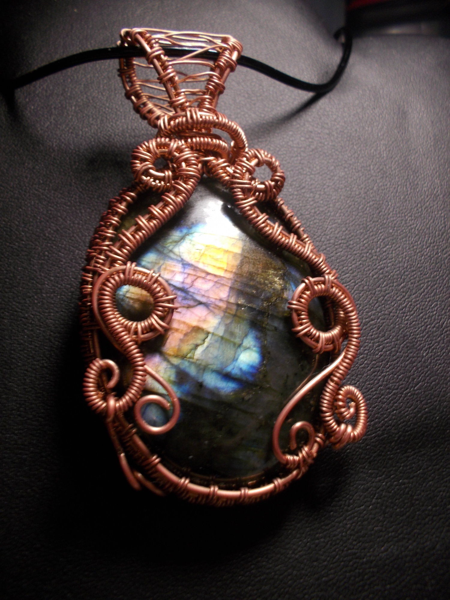 Laboradorite Cab   front Largest pendant of all