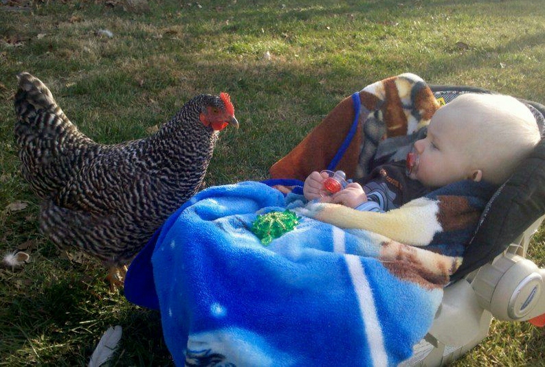 Lacy babysitting Luke for me.