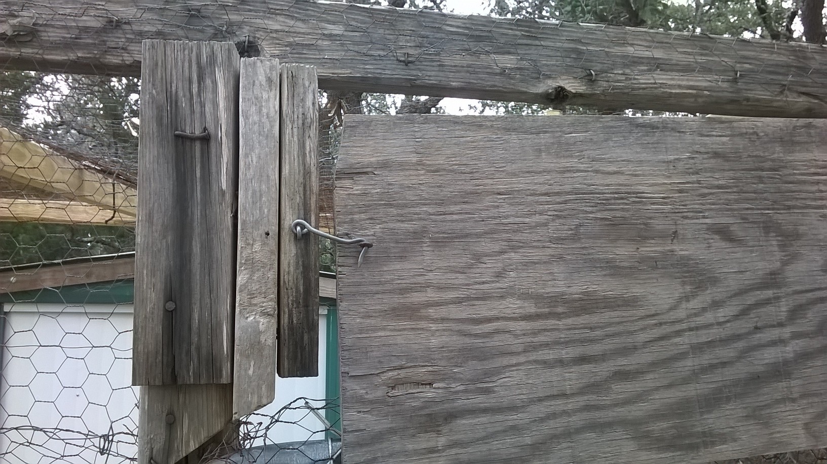 latch for top part of door, slightly helps reduce predator potential.