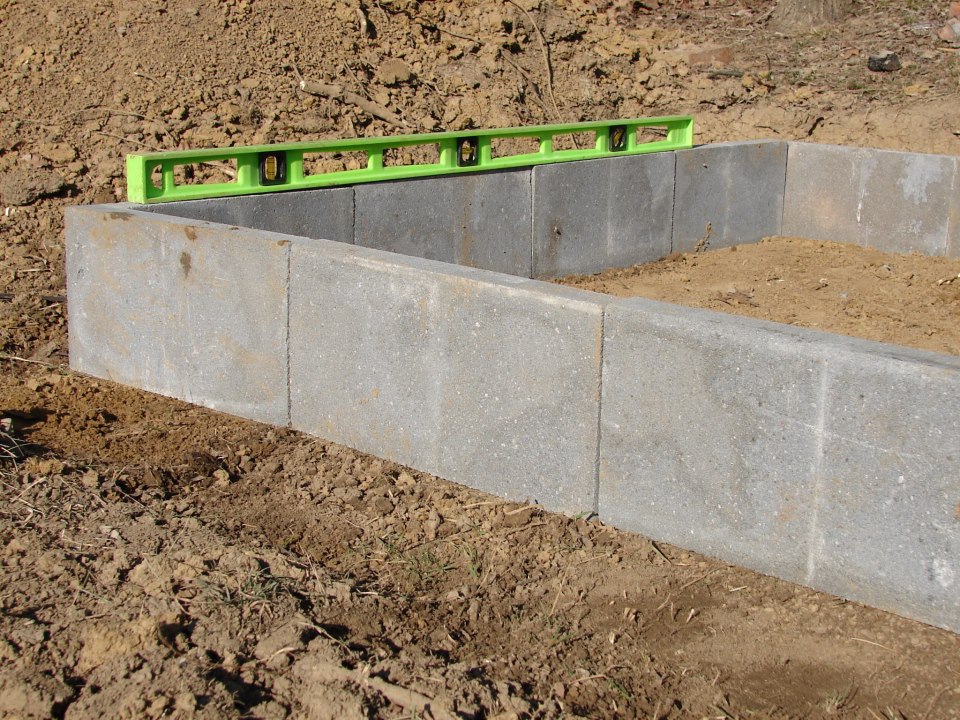 Leveling sill blocks.