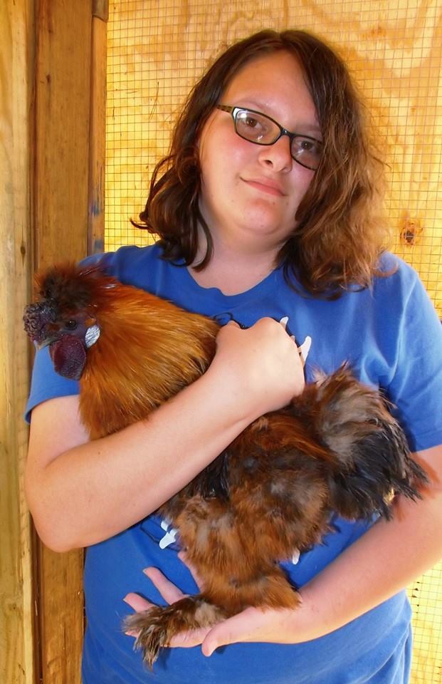 *
Lilli with one of the silkies...