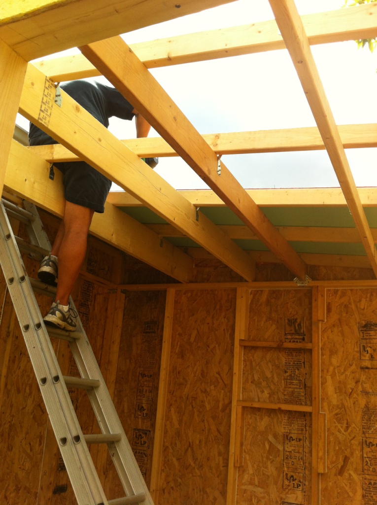 Lito installing the roof panels