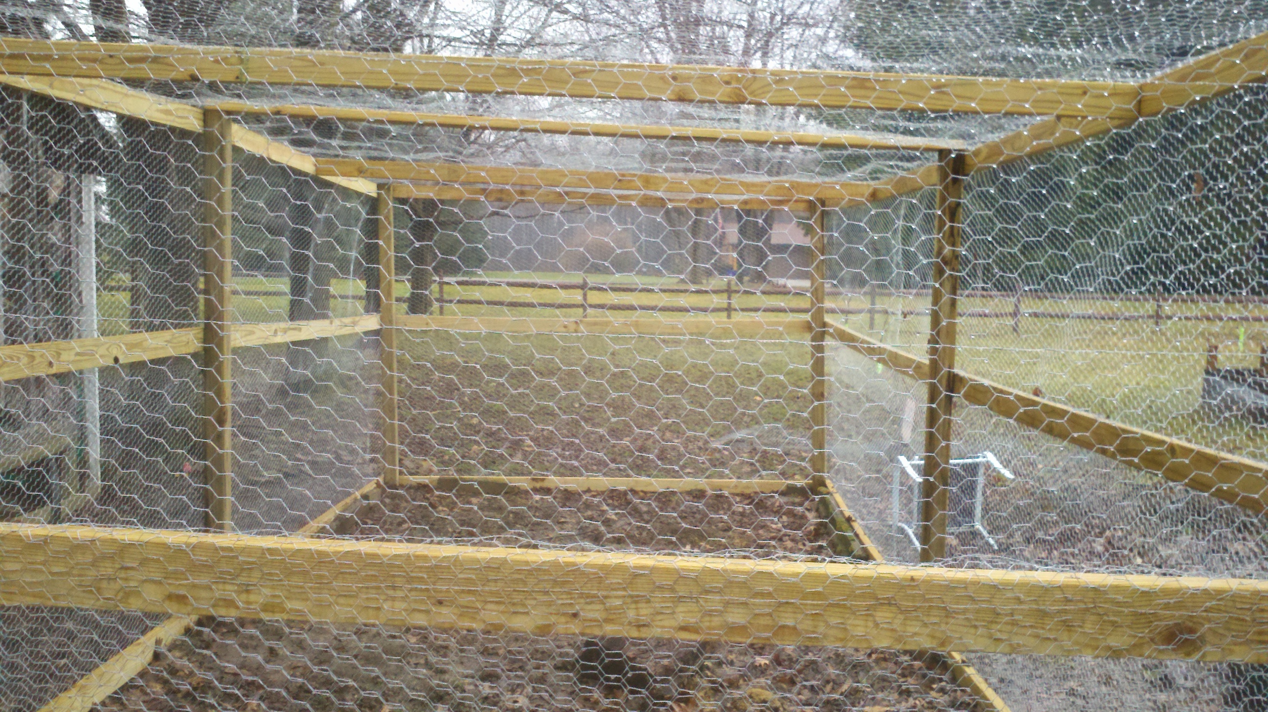 Look in the finished run, the shelter goes at the far end