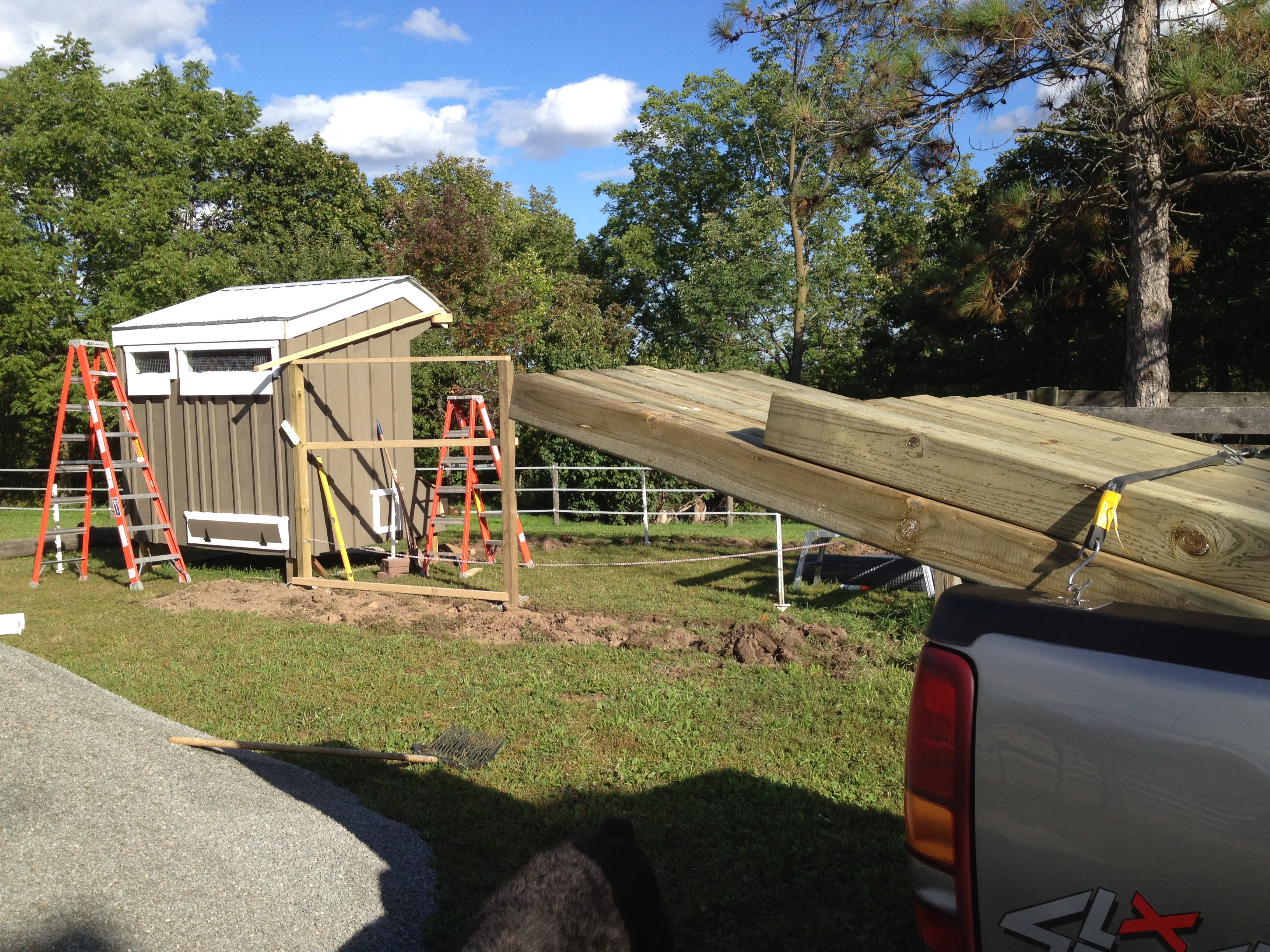Lumber and Screening/Stone dust for the run.