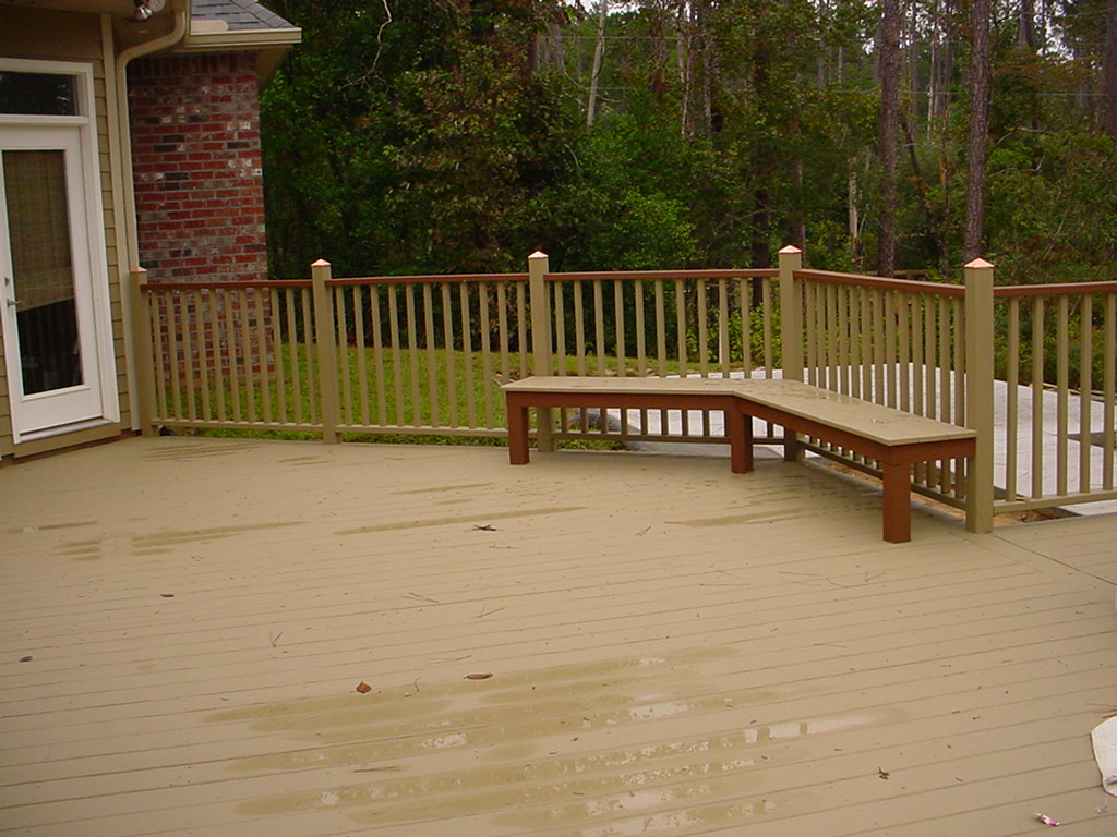 Main body of the deck with bench seat.