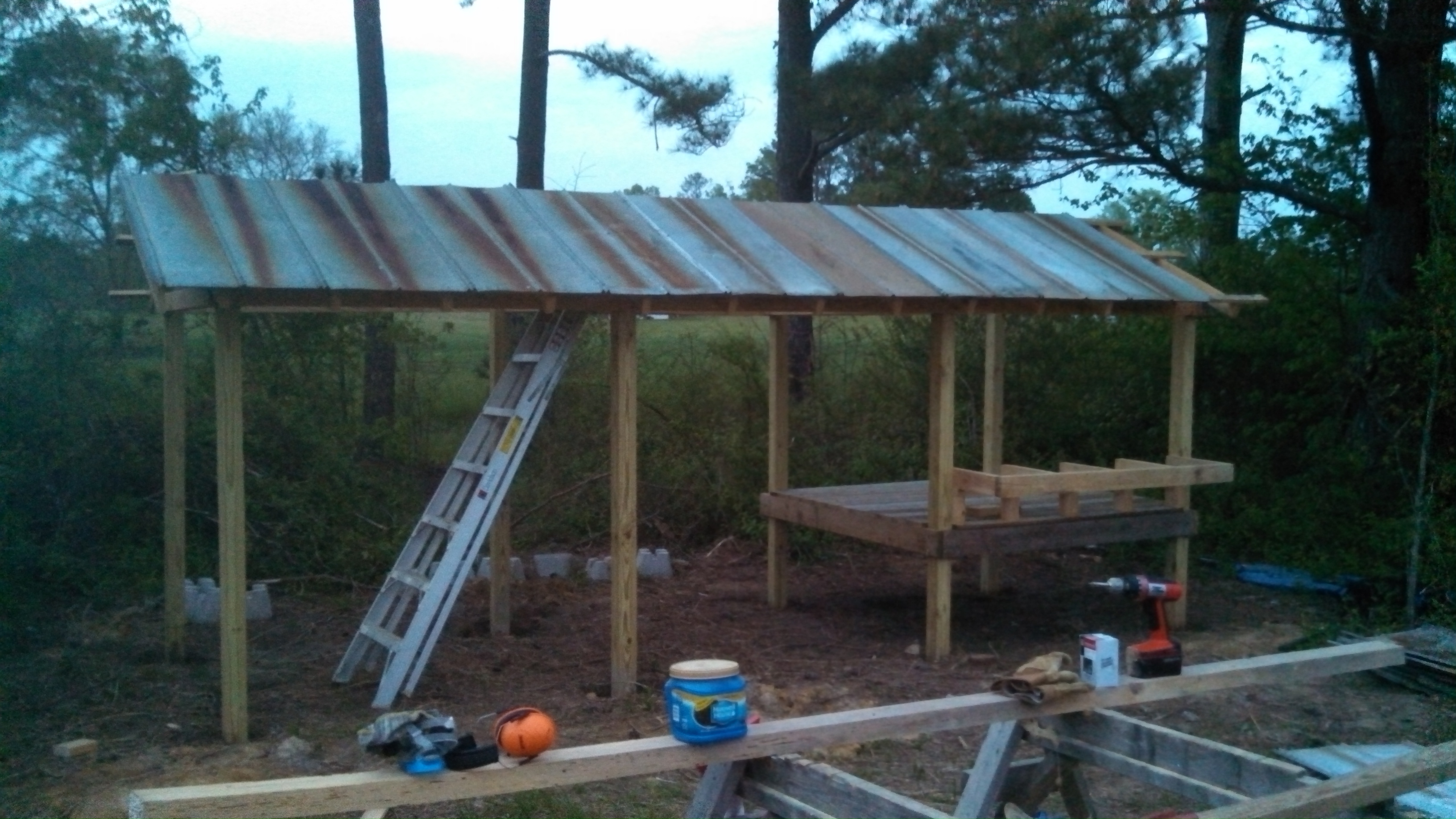 Making slow progress but hope to finish the roof up today and get the coop framed up in the next couple of days.