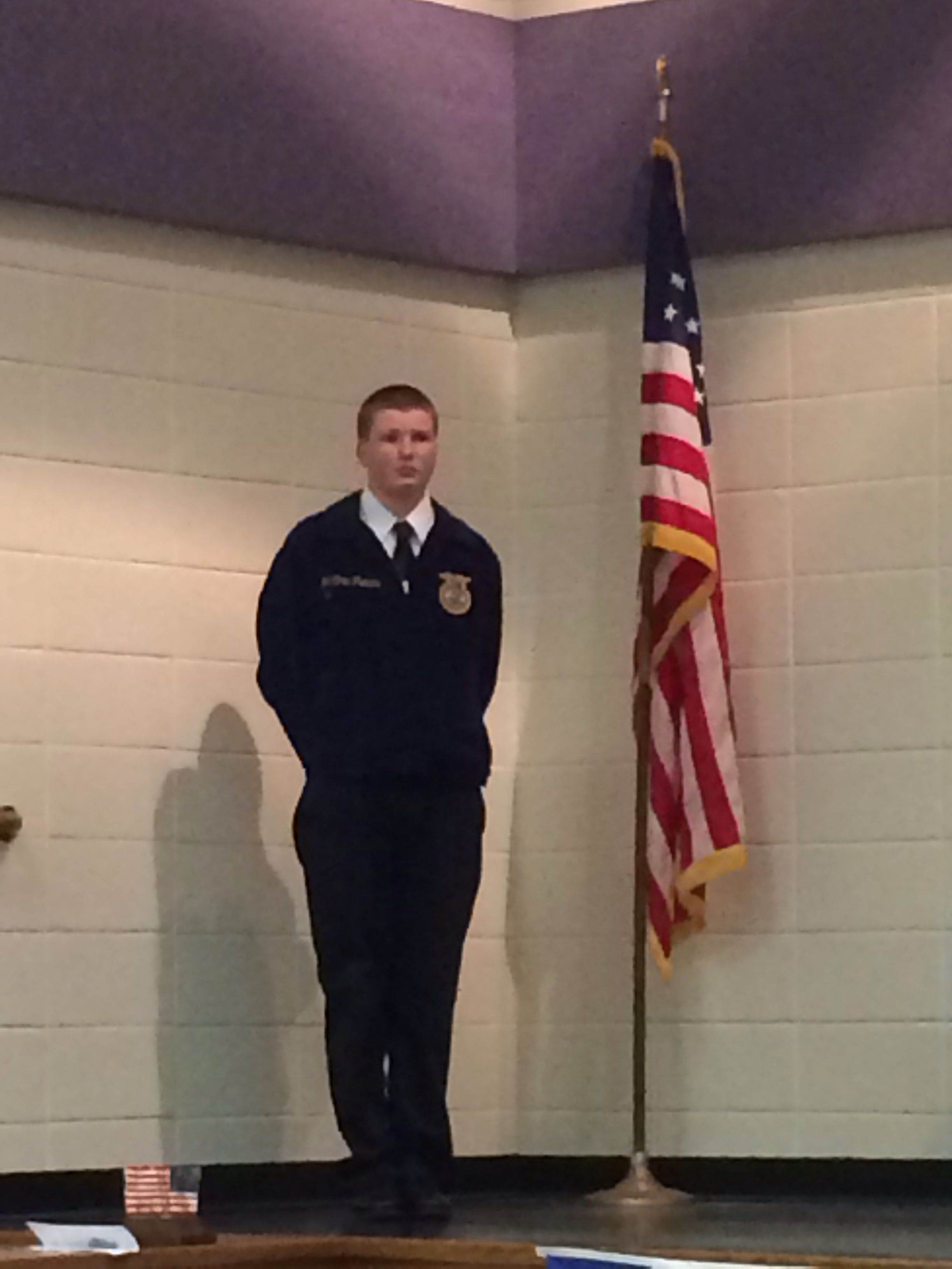 Matthew my oldest son getting his chapter degree and he is also the FFA school treasurer.