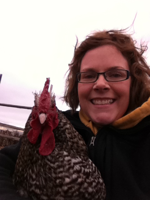 Me and one of the coolest roosters ever!