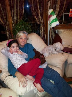 Me, Scarlett, Tazzy and Fancy chicken.