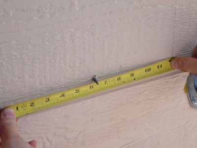Measure each side of the screw 6" for 12" opening