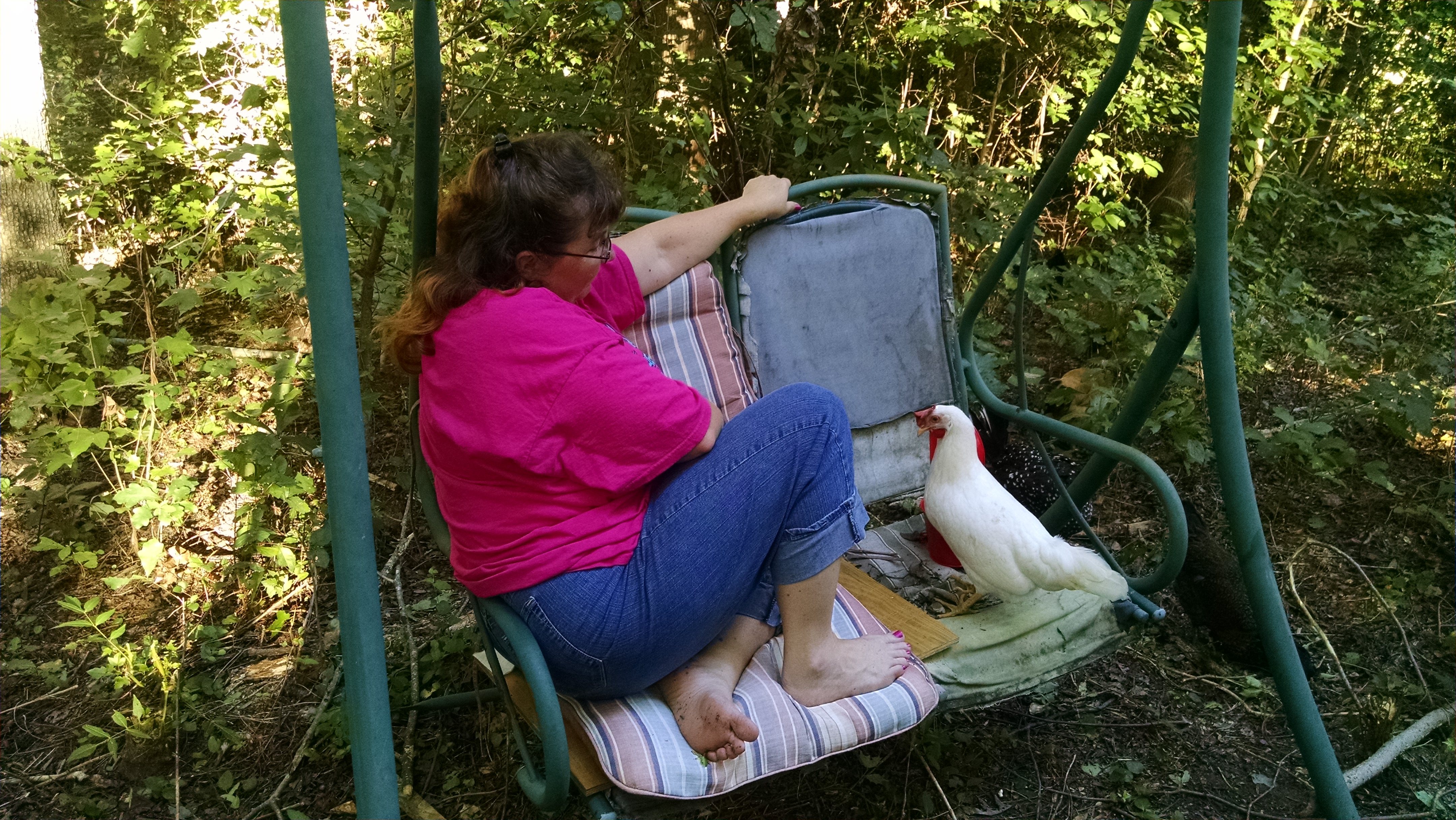 Mom and YumYum in swing.
