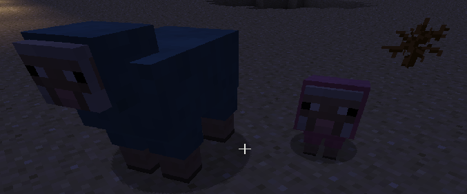 Mr. New Sheepie and Baby Sheepie (later dyed Mr. New Sheepie's color and renamed Mr. New Sheepie Jr.)