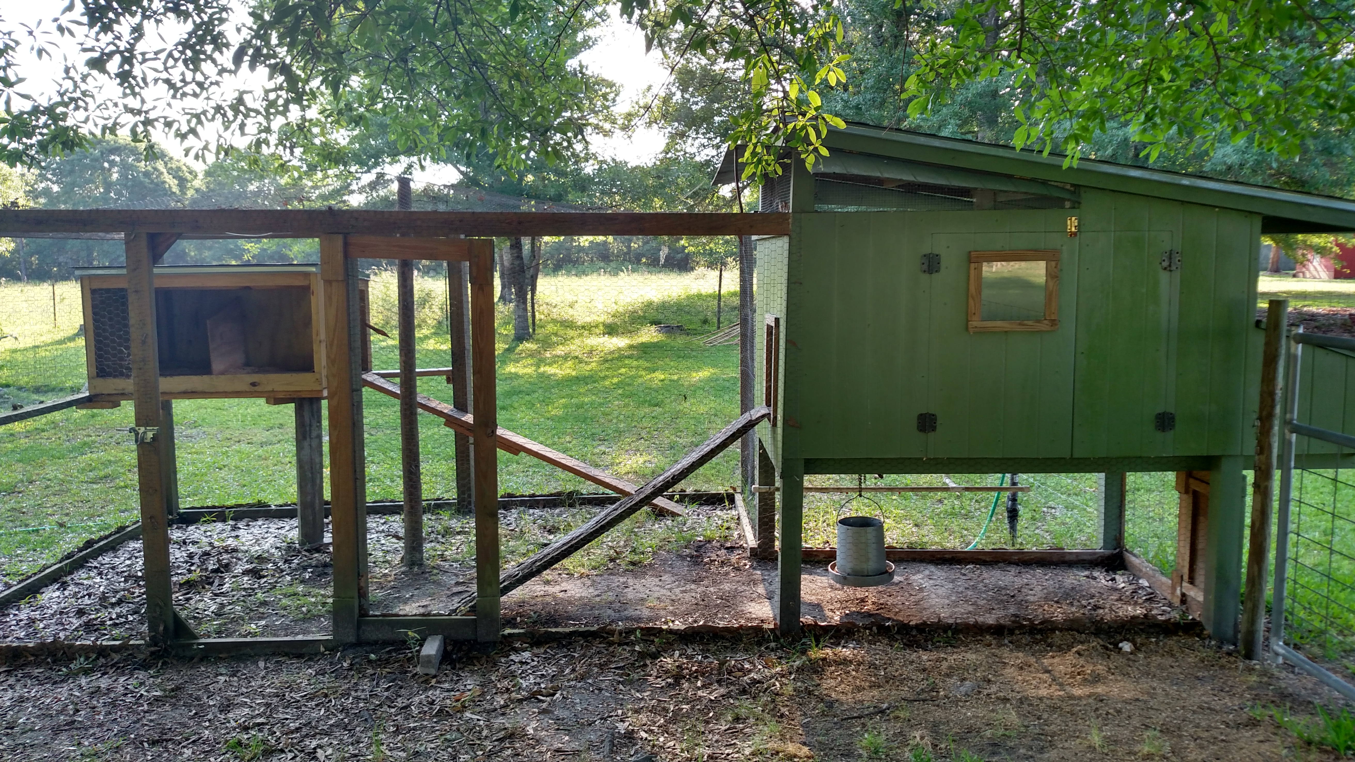My coop. Thanks to everyone at BYC for the ideas used in it`s construction. My chickens free range so they don`t need a large run area.