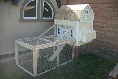 My Cottage Style Chicken Coop. I am planning on modifying the chicken run so you can walk inside the run.