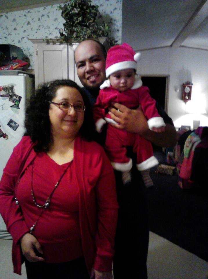 My husband & my son with me on christmas