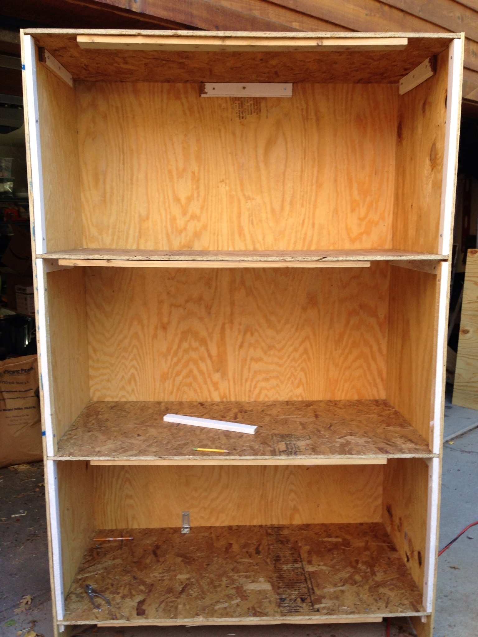 My husband started a Breeding Cabinet he calls the "Love Shack" this weekend. It took him 2 days to finish. It's 80 inches tall by 24 inches deep & 48 inches wide. The first top two compartments are 26x24x48 inches & 22x24x48 for the bottom. It's 6" off the ground with four castors.