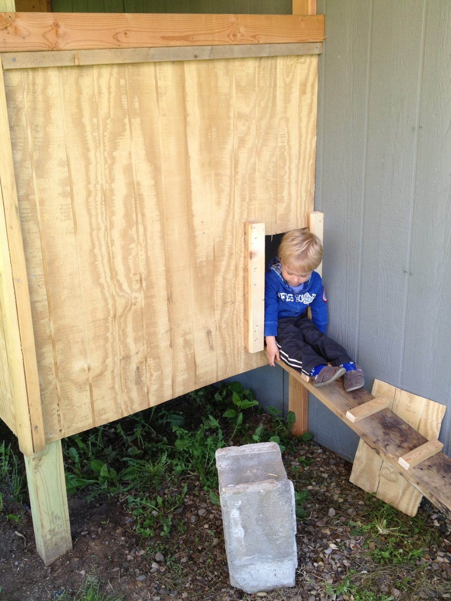 My toddler testing the ramp. ;)