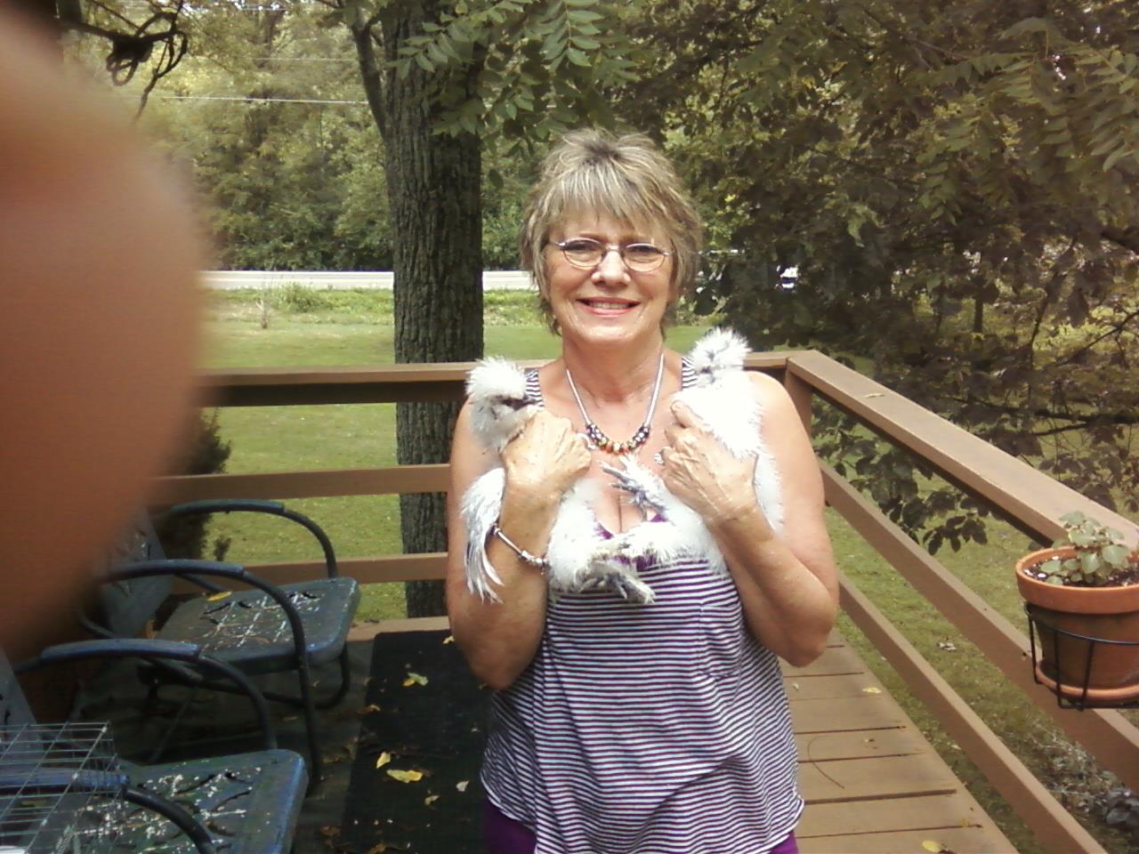 My two painted silkies!  Laverne & Shirley!!!