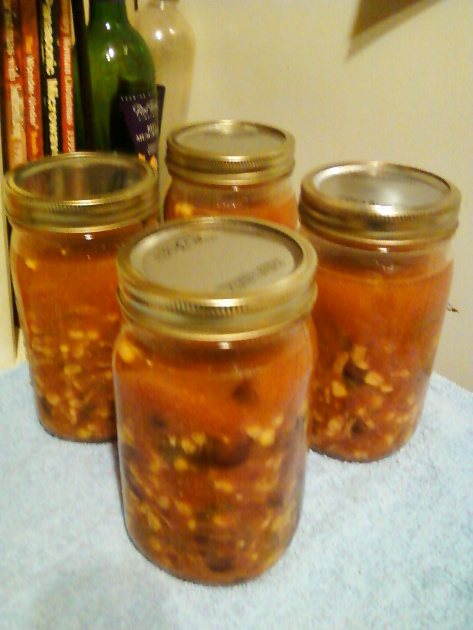 My very first batch of homemade soup and I canned it.