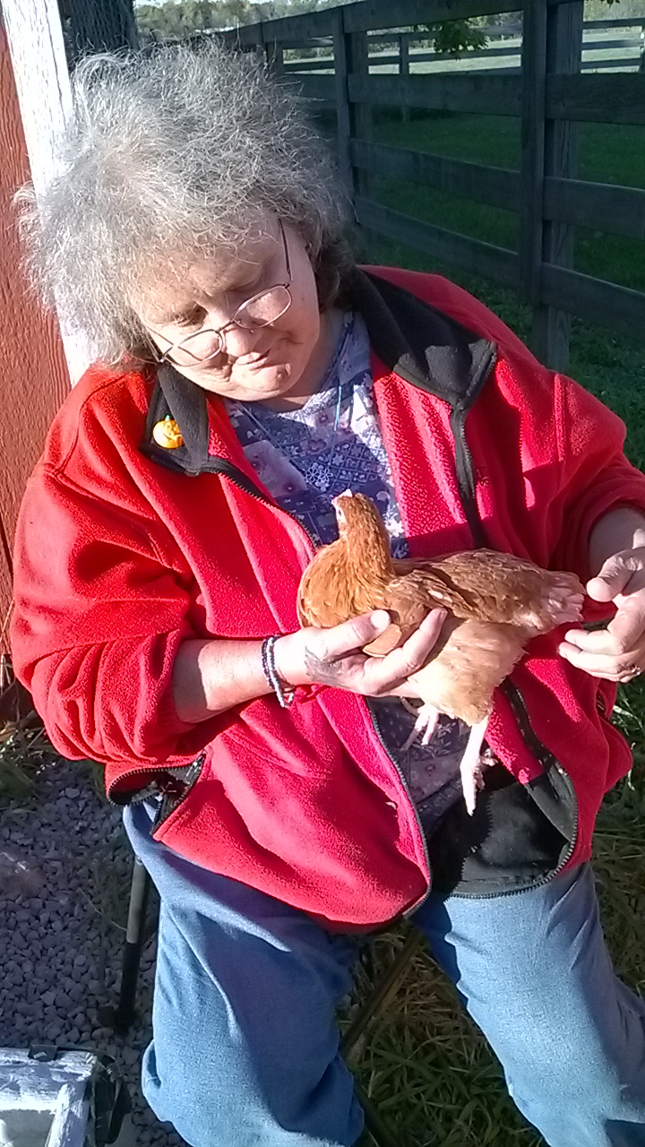 myself and my young pullet cinnamon