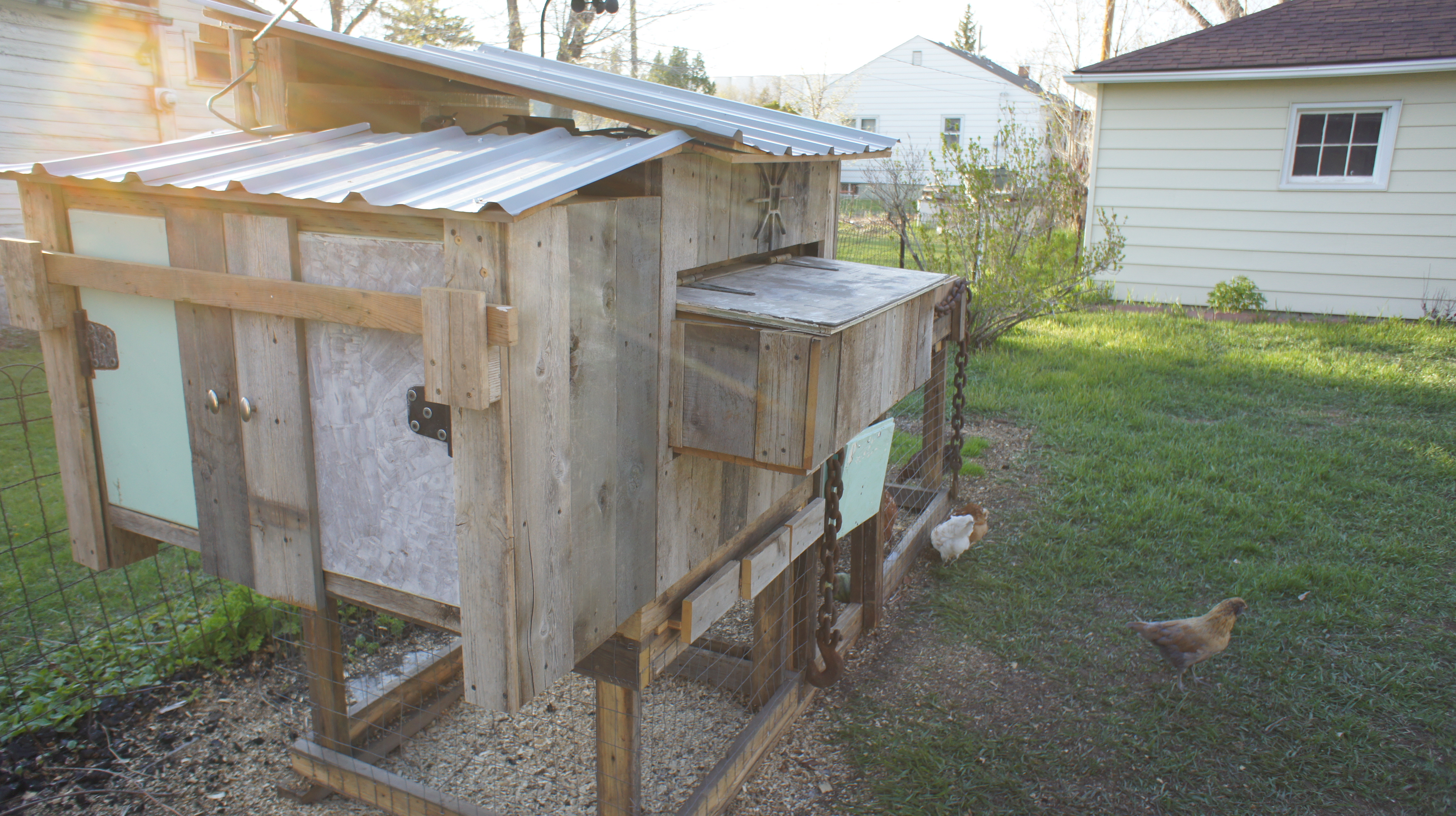 Nesting box at a medium height, higher than originally planned as I read that the higher would be better.