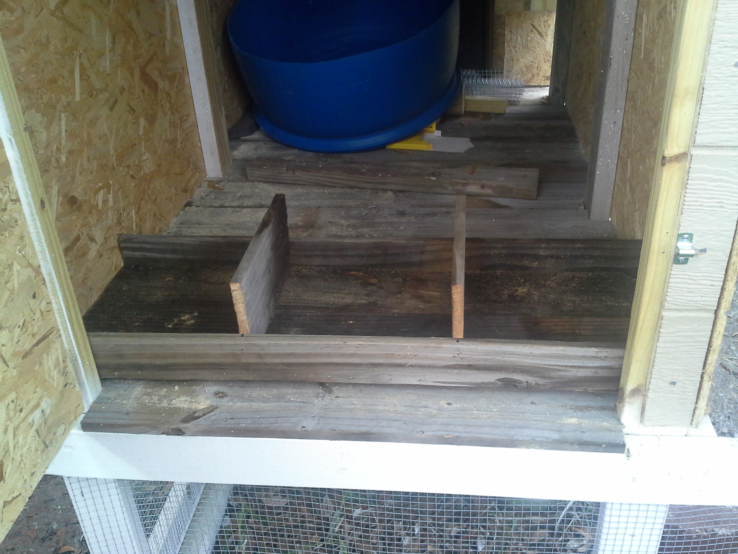 nesting box in place