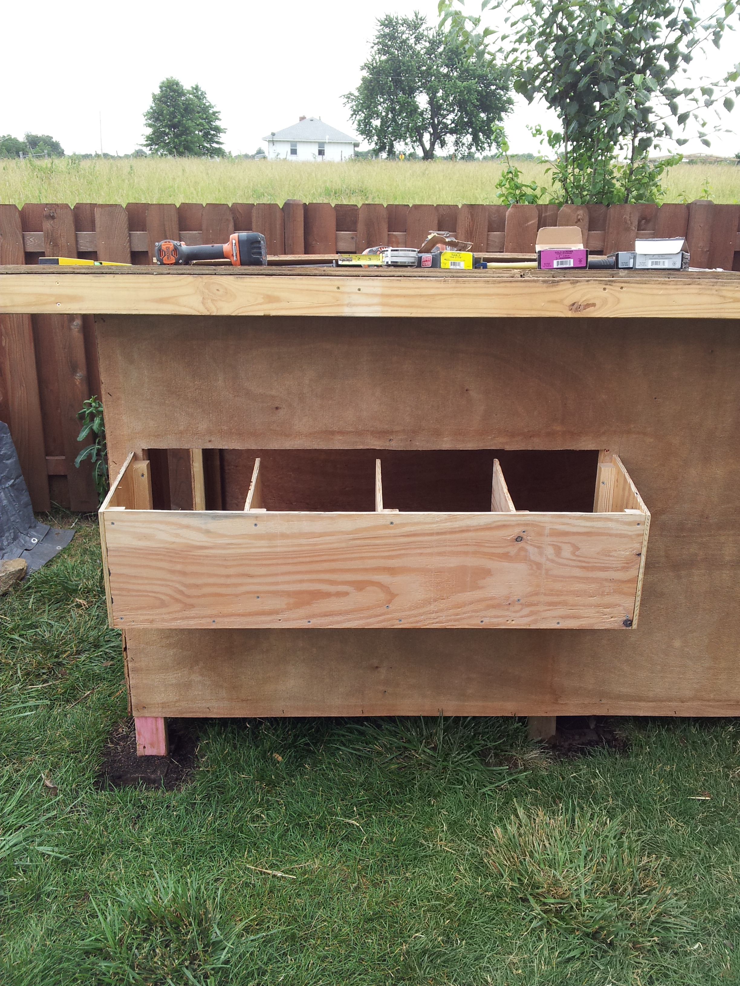 Nesting box installed.