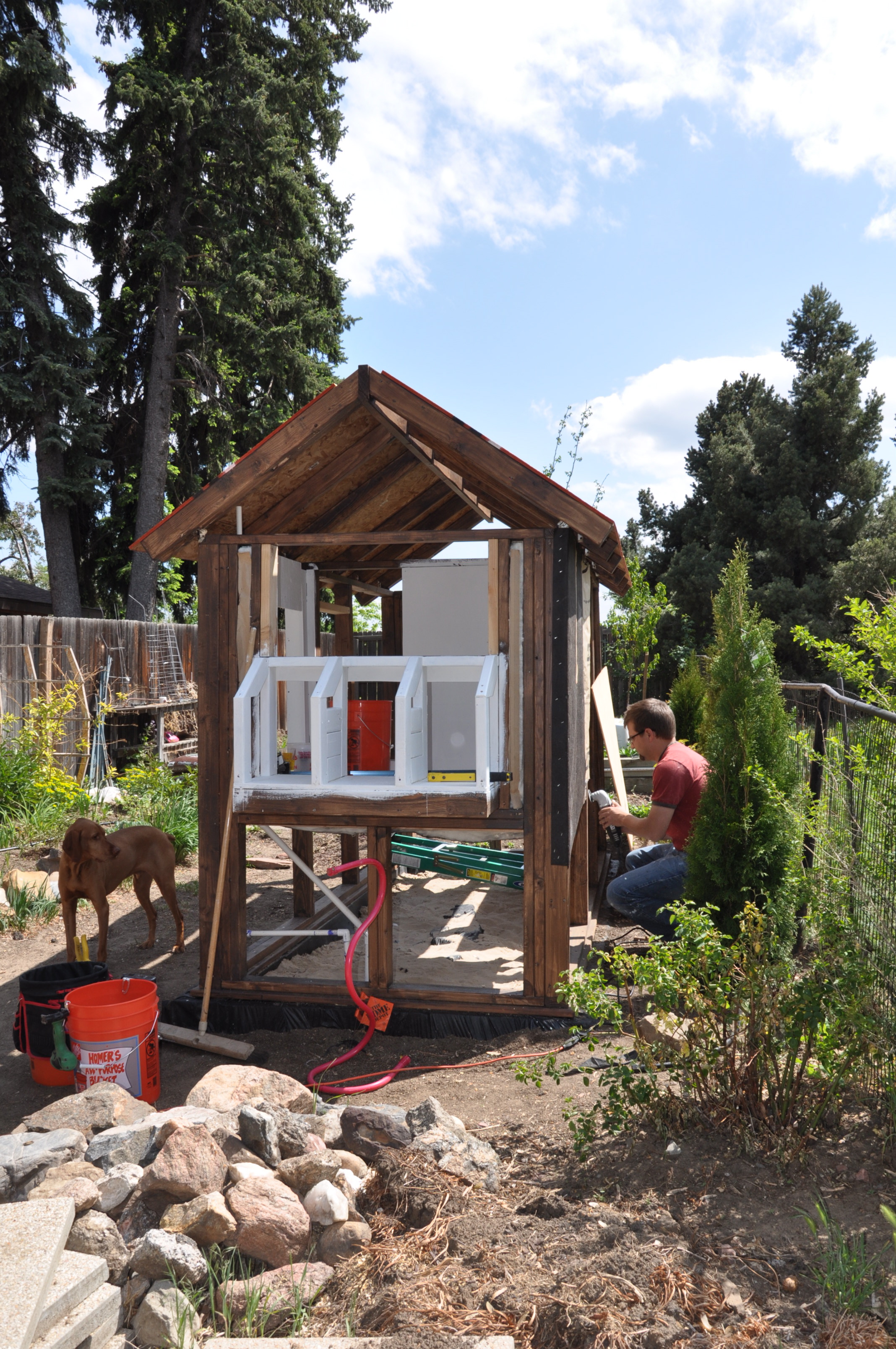 Nesting boxes installed and painted.