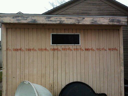 New roof this Fall. And one of the mesh covered storm windows. I'm thinking I need more ventilation than just 2 ea. 30" by 12" windows. Maybe a couple of fully functional used windows left laying around.