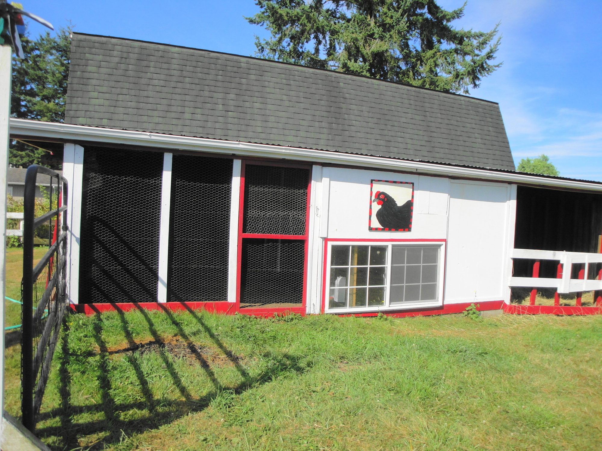 Newly painted Coop and Sign