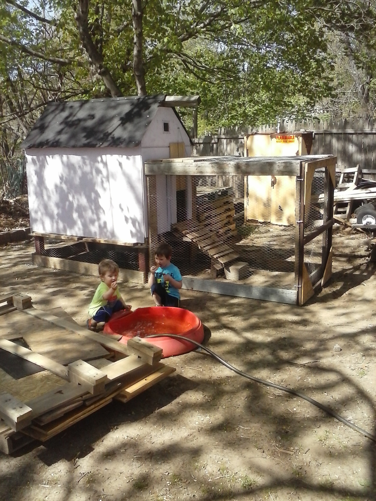 not to shabby then you have the kids eating cookies by the new duck pool lol