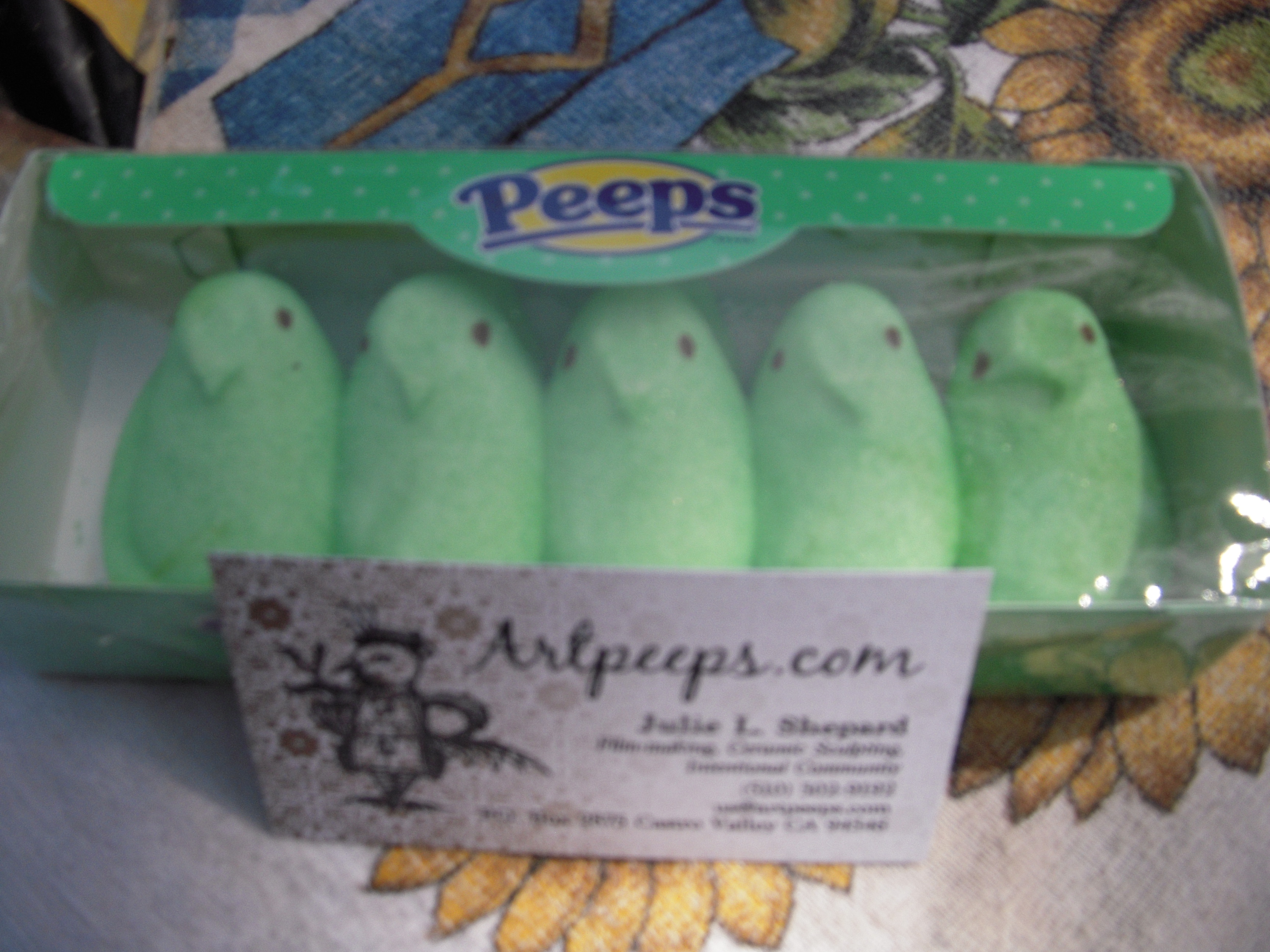 Note our Artpeeps card in front of the Peeps candy.