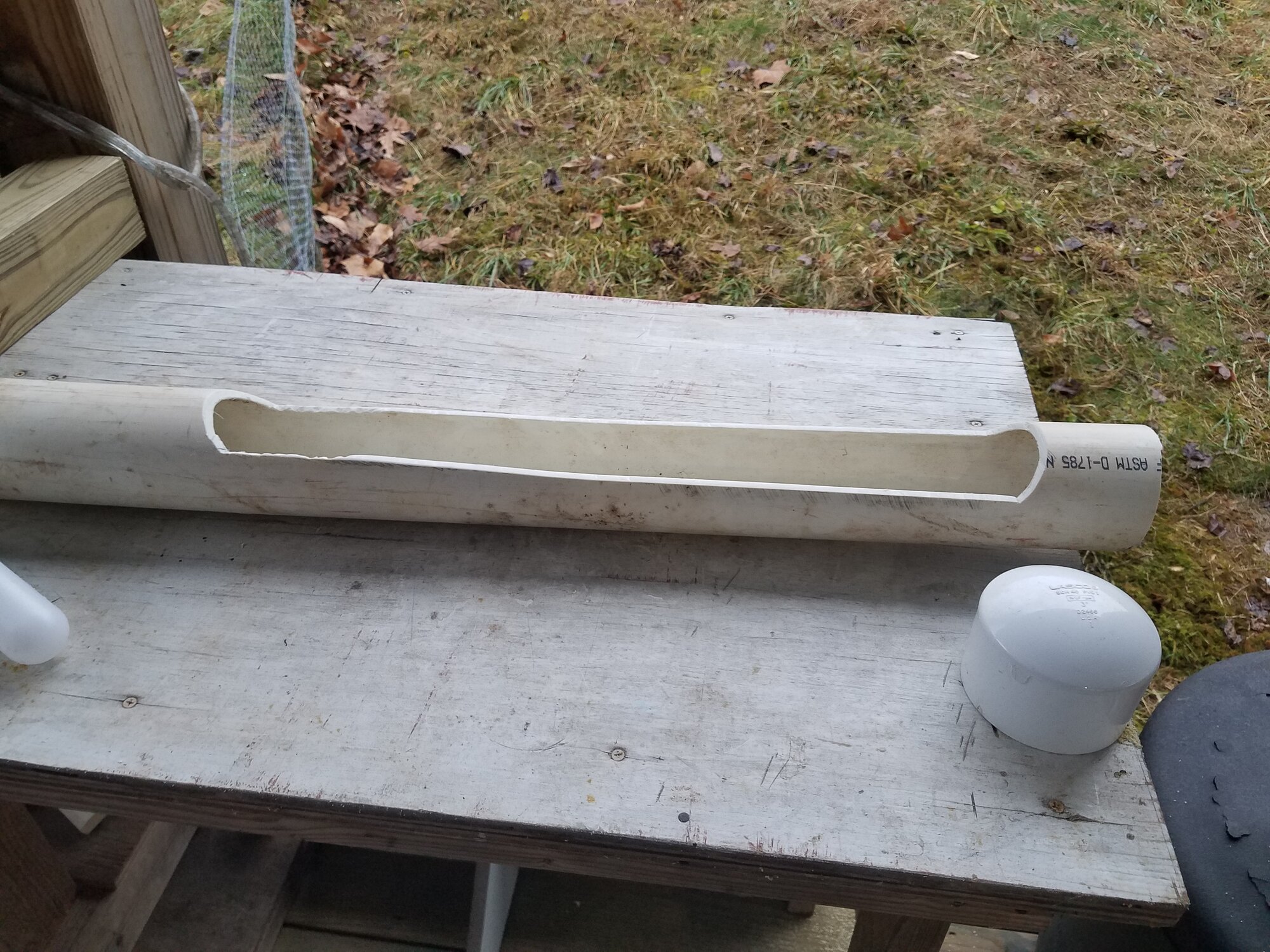 Opening cut out in the PVC pipe