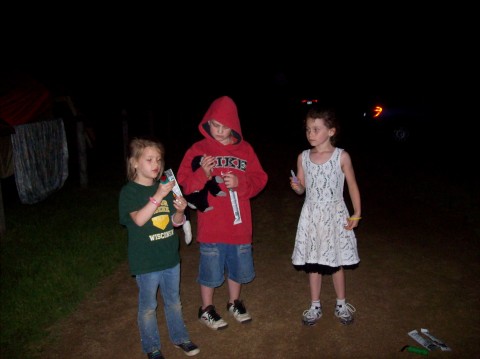 Opening up the glowsticks.
