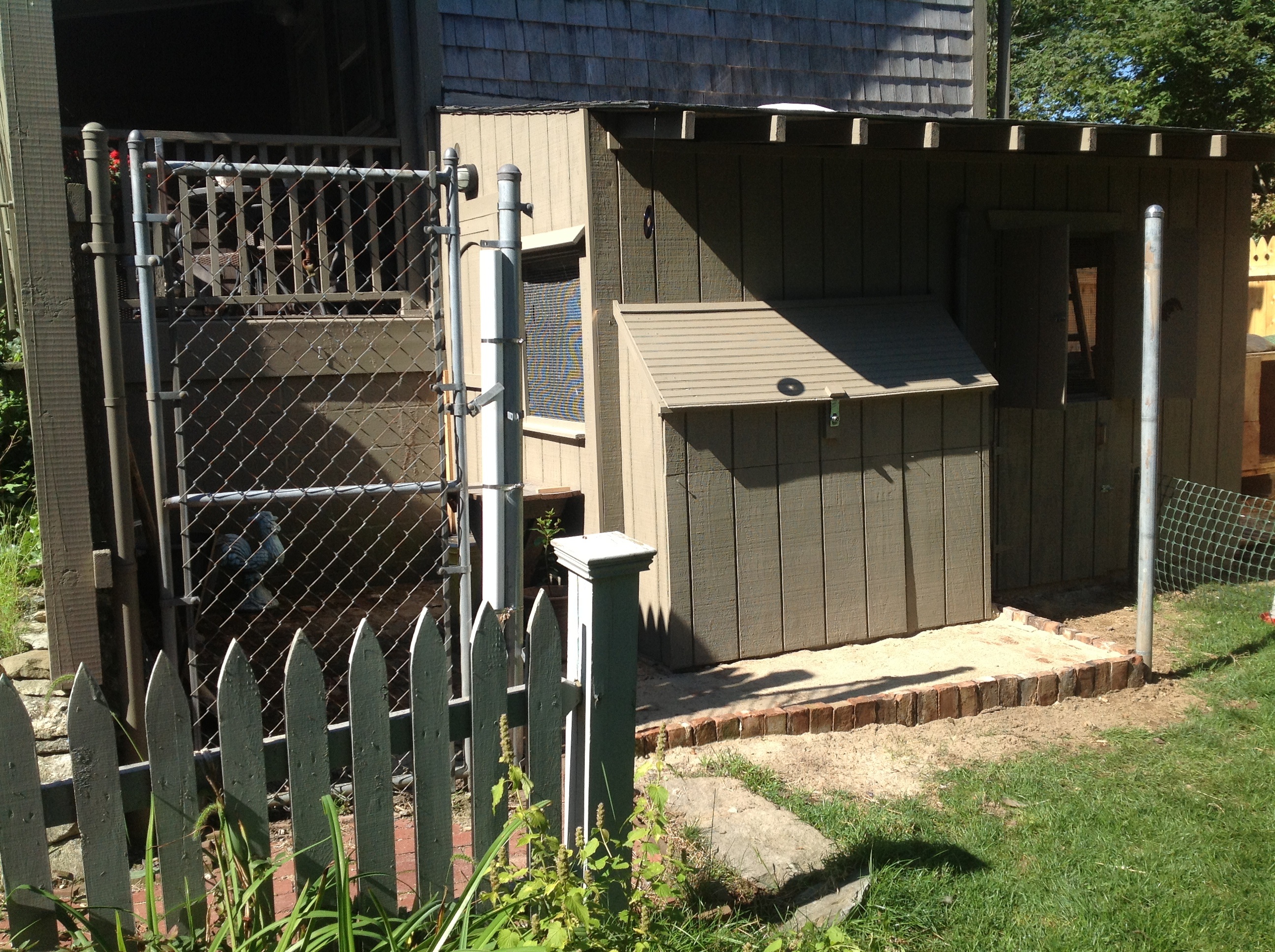 Ordered chain link to complete fencing for access and nesting box area