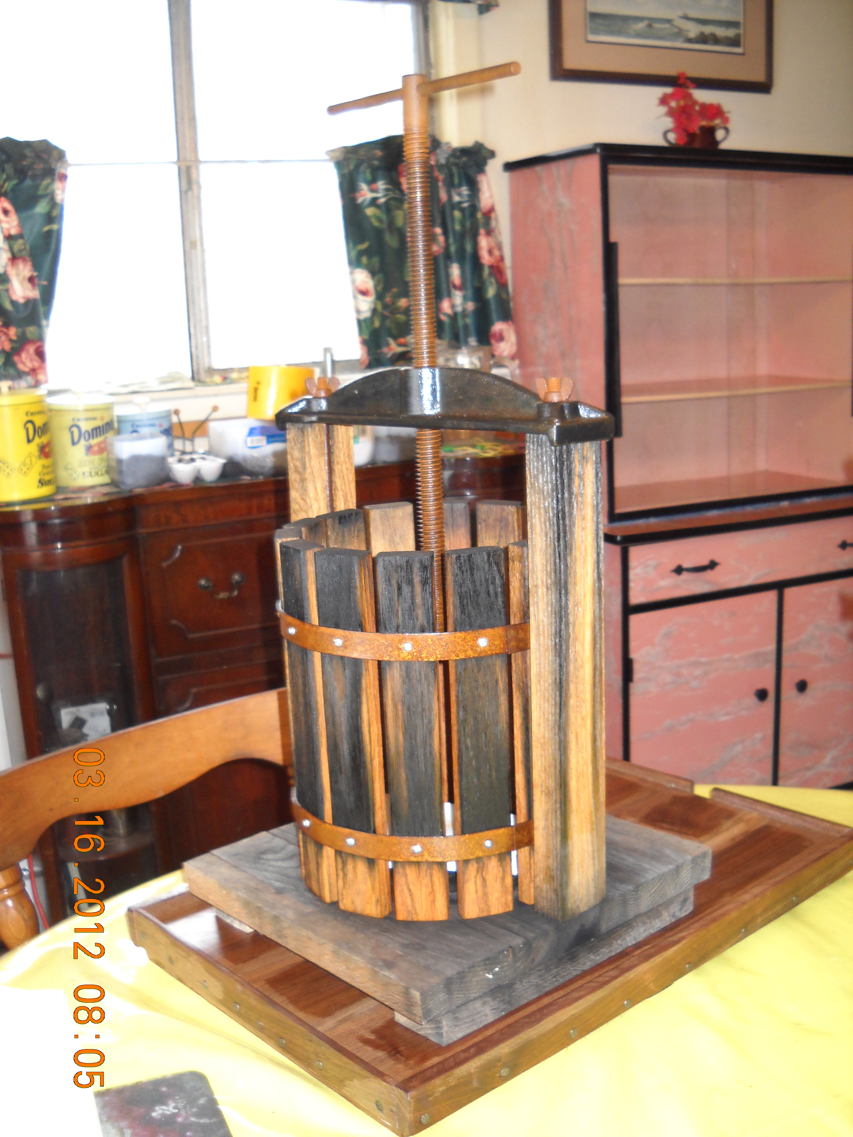 Our apple cider press.
