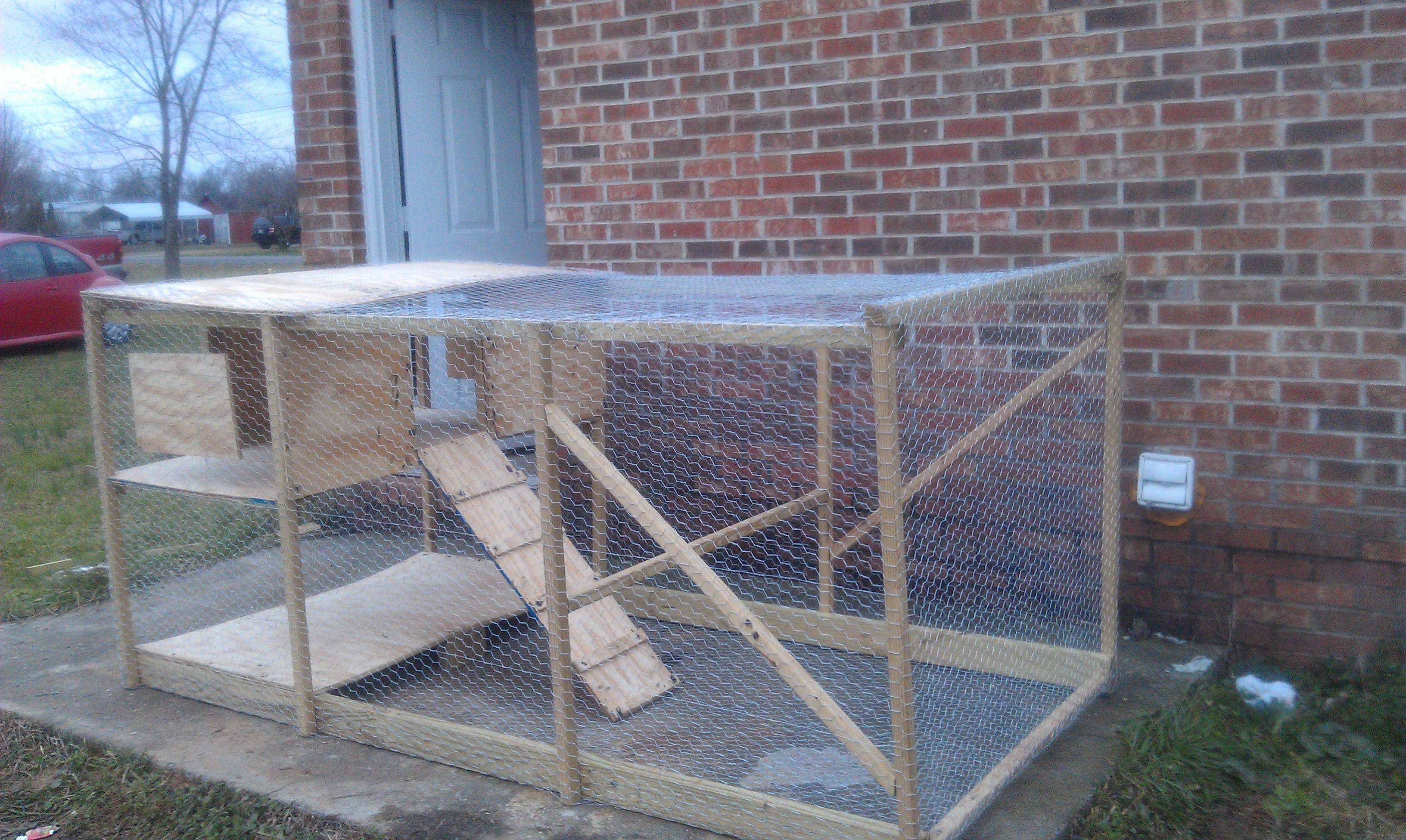 Our First go at the coop/run thing...lol...   How many chickens can comfortably live here.?