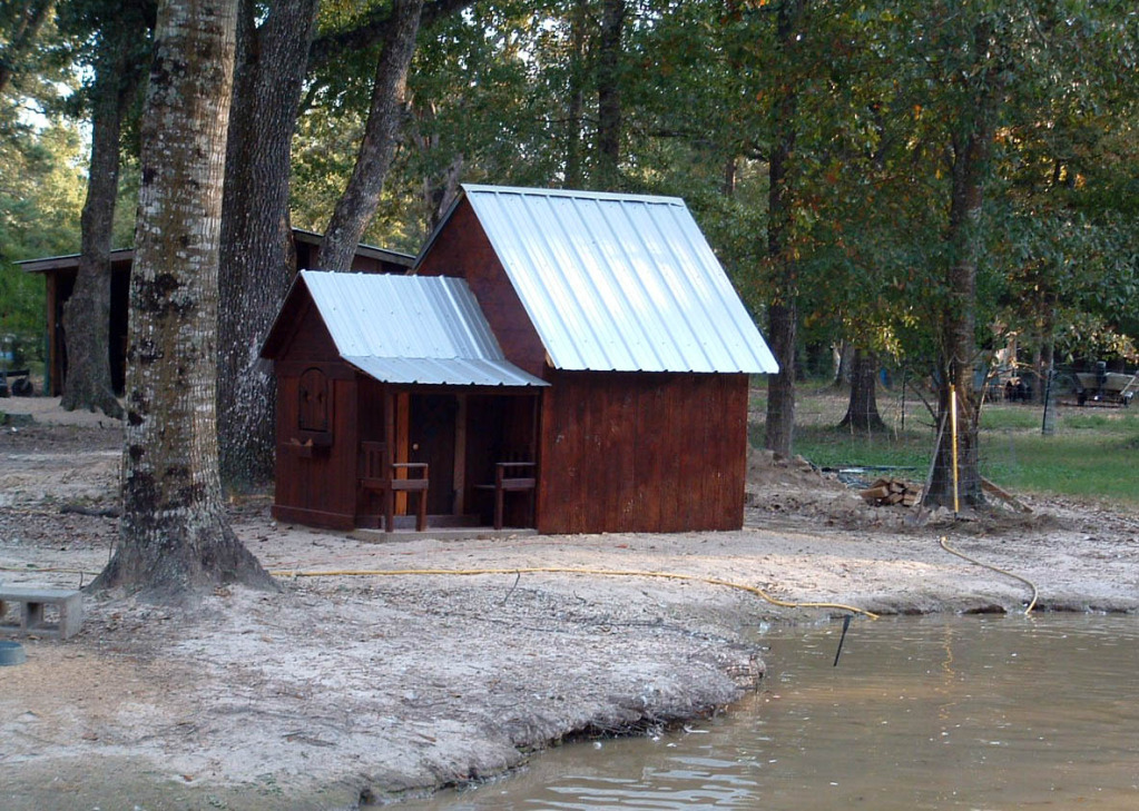 Our original duck and goose housing by our first pond.