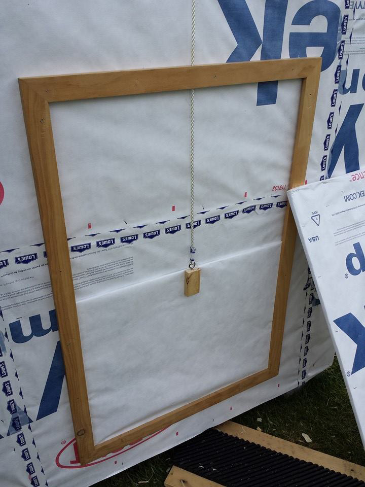 Our sliding door of from a repurposed picture frame... So excited it worked!