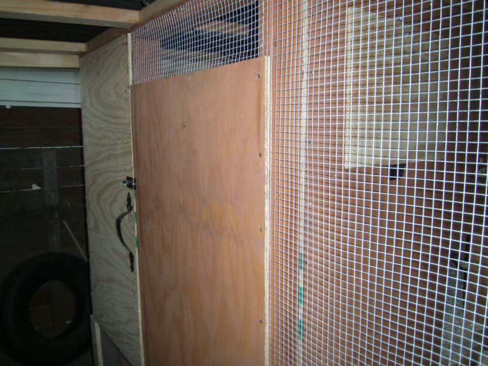 outside door to hen house...still needed to be stained and touched up