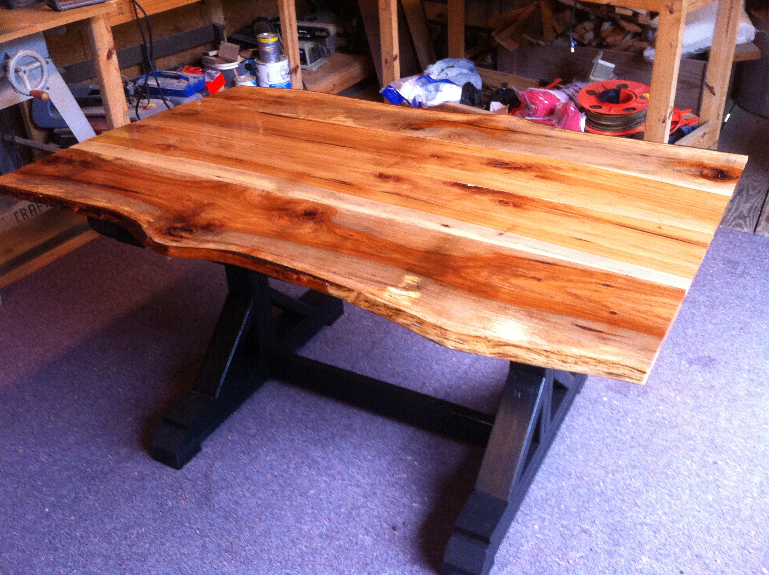 Pecan live edge dining table