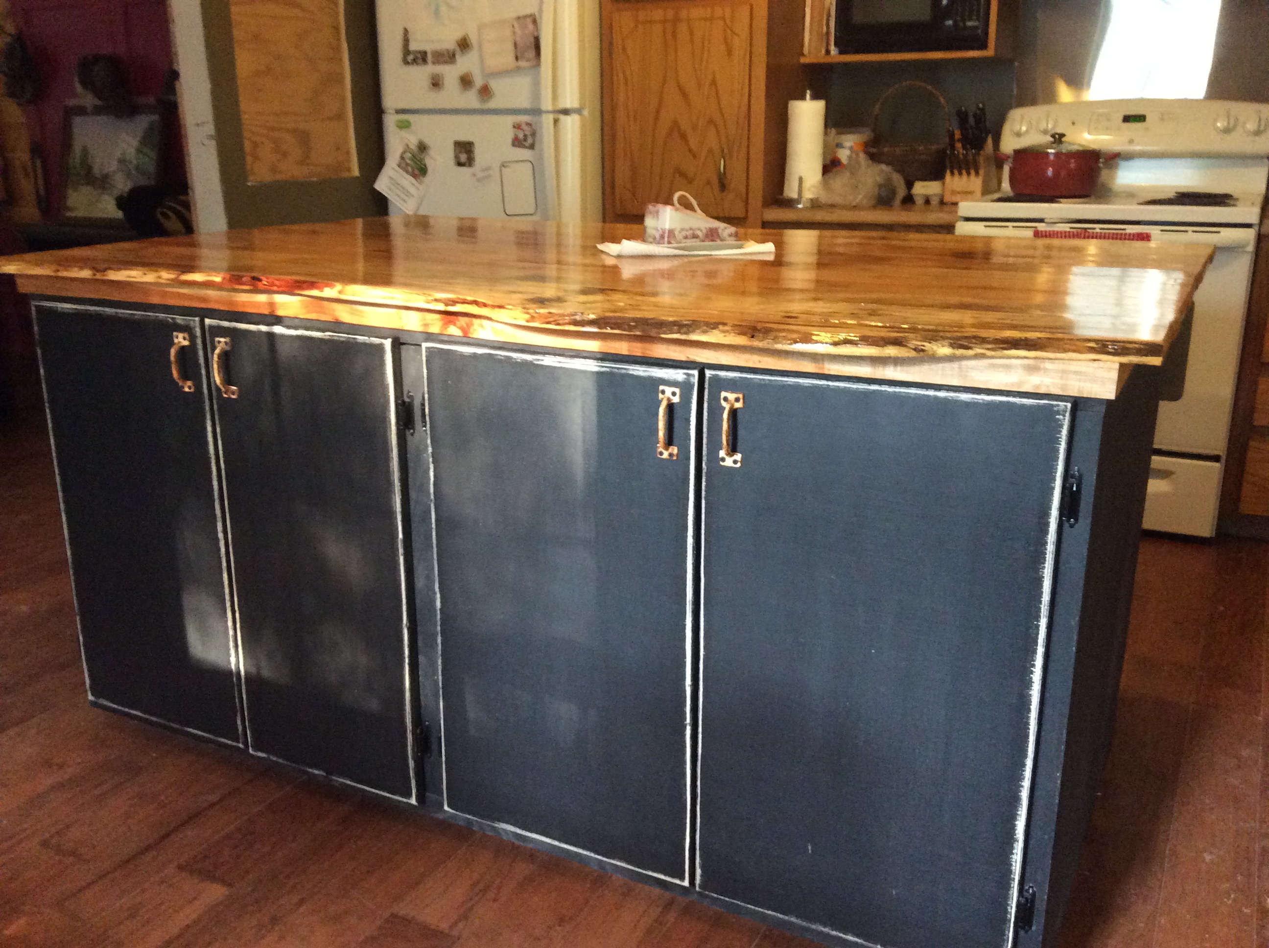 Pecan live edge kitchen island