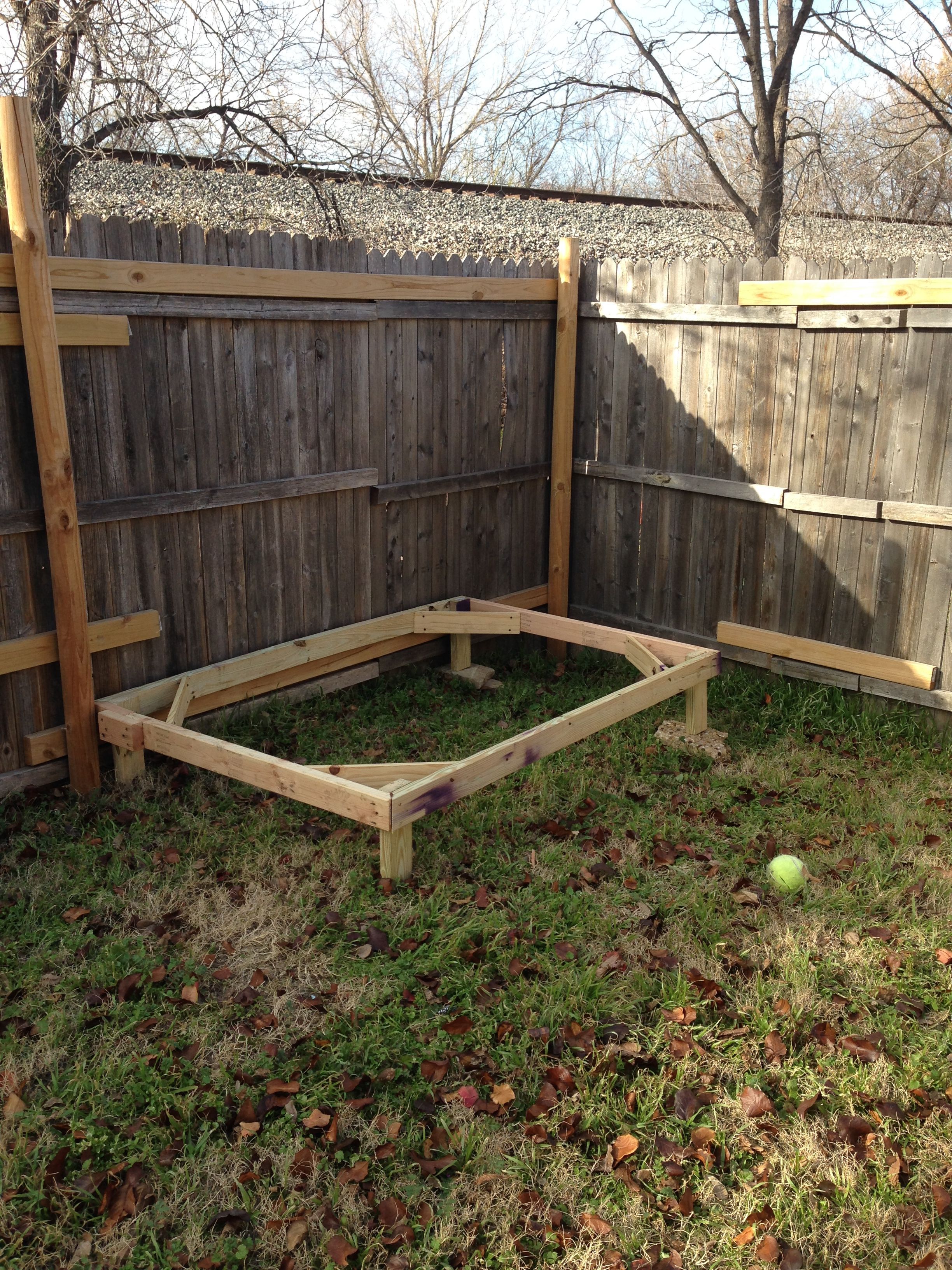 Phase 1 of my coop. 24 square foot. All material is free or heavily discounted. All wood is untreated, so it doesn't hurt my ladies