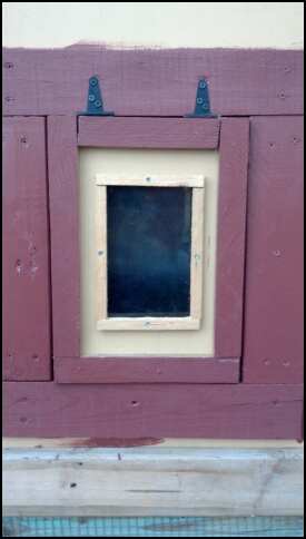 Pop door painted and a little window installed for added light. Their own little room with a view.