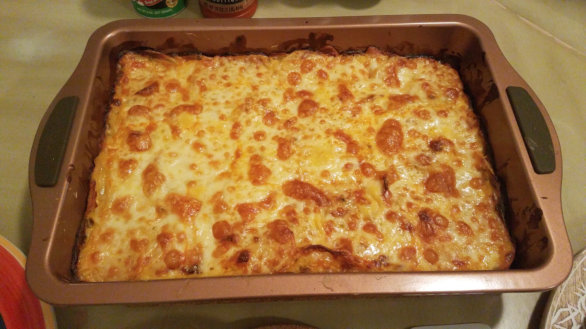 Potato casserole, made with duck eggs