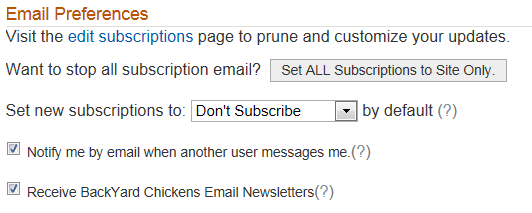 PROFILE>Email/Subscription preferences